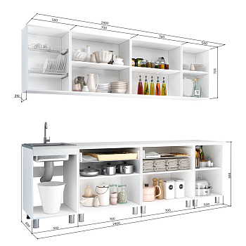 Кухонный гарнитур Айсбери 2,4 м