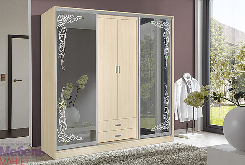 Шкафы -Купе "ЛОРД 1" (Дуб Молочный)