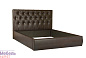 Мягкая кровать   "Монако 1"  (темная кожа) 