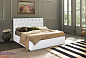 Мягкая кровать "Монако 1" (светлая кожа)